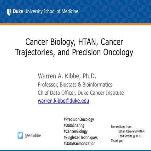 NCI HTAN, cancer trajectories, precision oncology