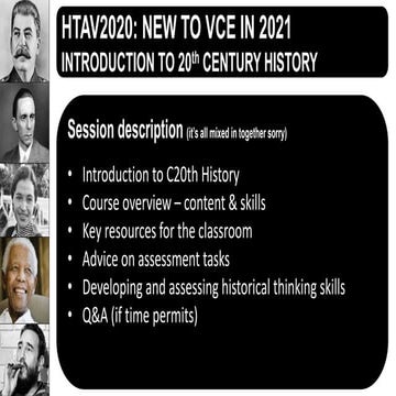 HTAV 2020 Intro to unit 1 & 2 History