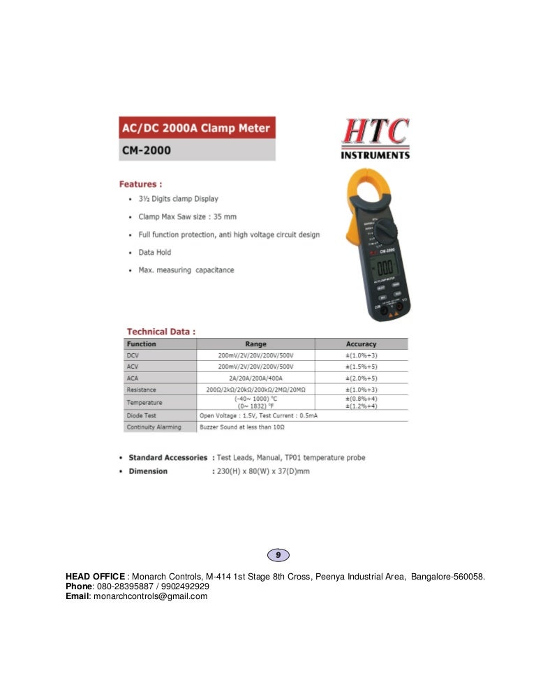 Htc ac dc clamp meter cm2000