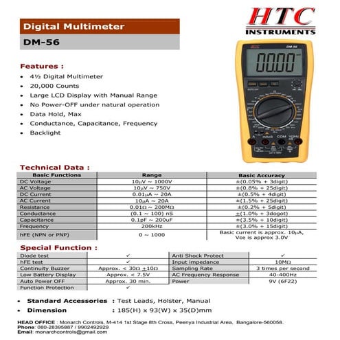 Htc digital multi meter dm 97 | PDF