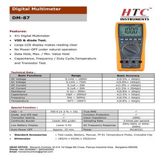 Htc digital multimeter dm 87