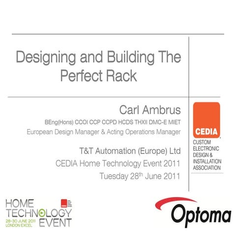 CEDIA Home Technology Event 2011: Designing the Perfect Rack