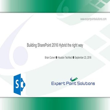 Building SharePoint 2016 Hybrid the right way