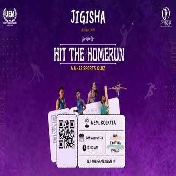 Hit the Homerun-A U25 Sports Quiz of Jigisha 3.0 organised by Pragya, the off...