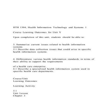   Hth 1304, health information technology and systems 1 