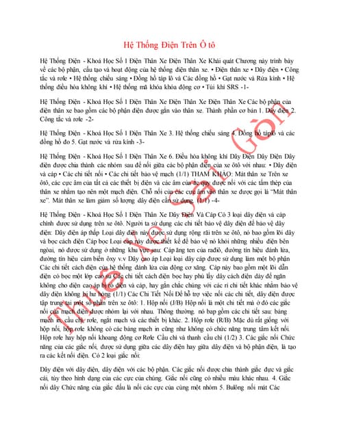 Hệ thống điện trên ô tô