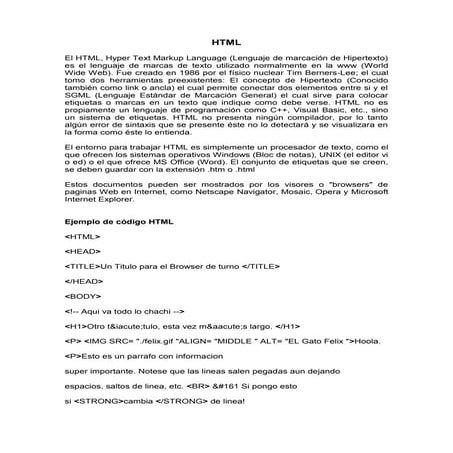 Historia de HTML | PDF