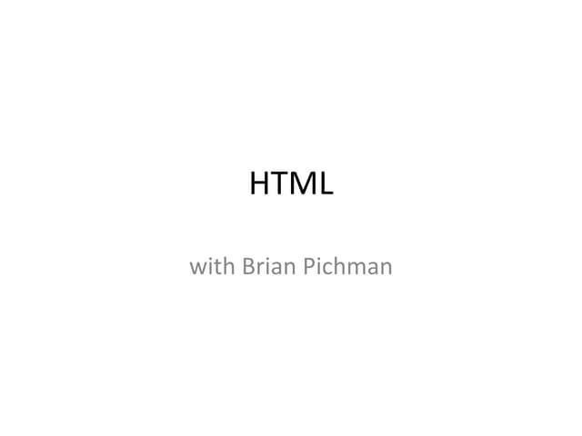 HTML Webinar Class