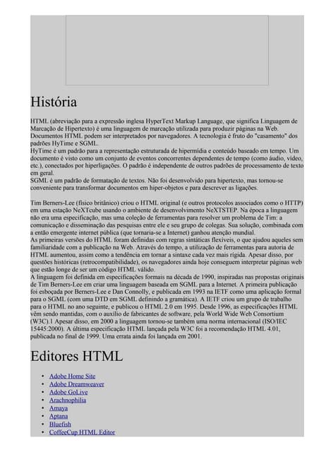 Historia de html