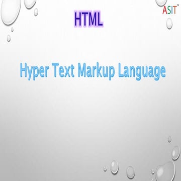 Learn HTML at ASIT