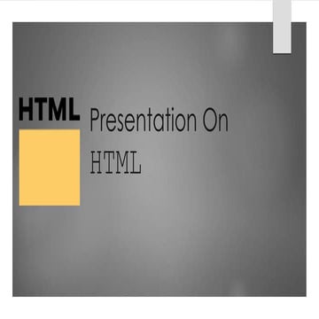 Introdution to HTML | PPT