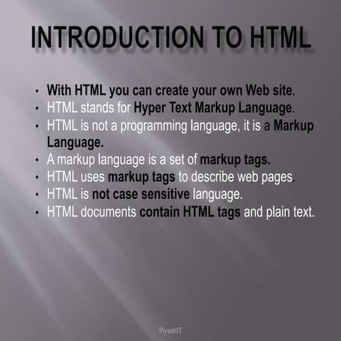 Introduction to Html | PPT