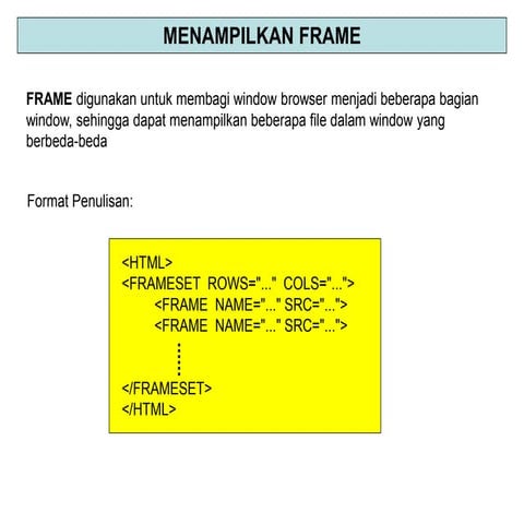 Presentasi Pengenalan HTML Dasar Membuat Desain Web Bagian 3 | PPT