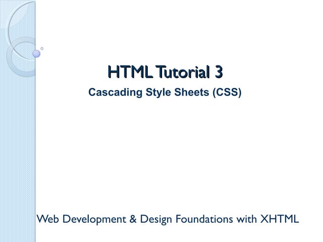 Cascading Style Sheets (CSS) help | PPT