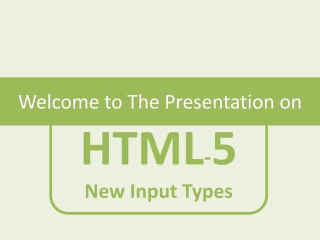 HTML-5 New Input Types