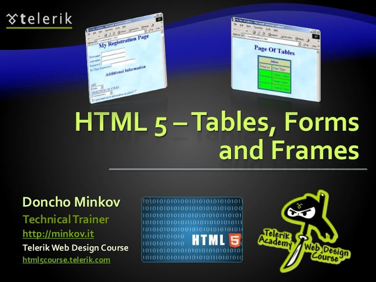 Html Tables Forms And Frames By Telerik Academy