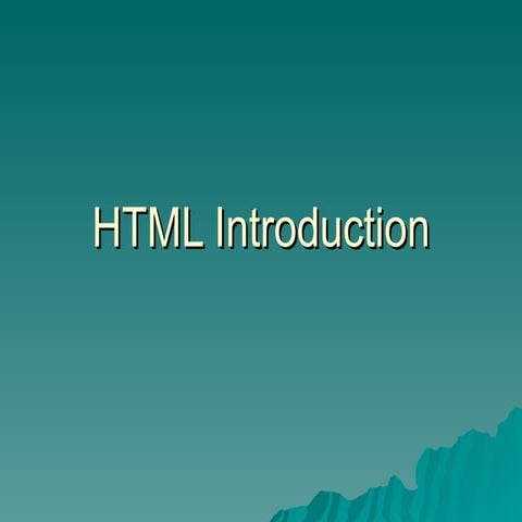 HTML Introduction | PPT