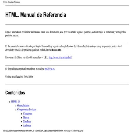 Html manual de referencia