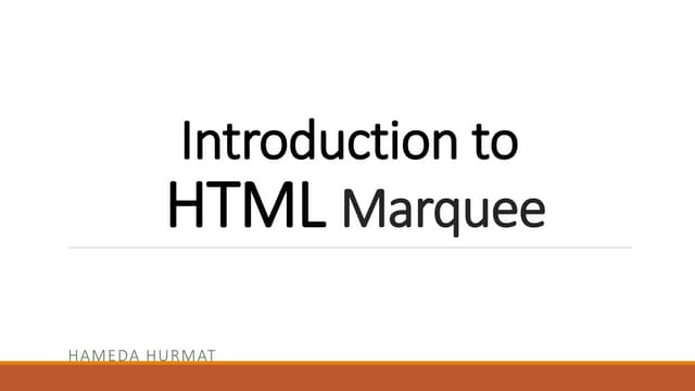 HTML Marquee