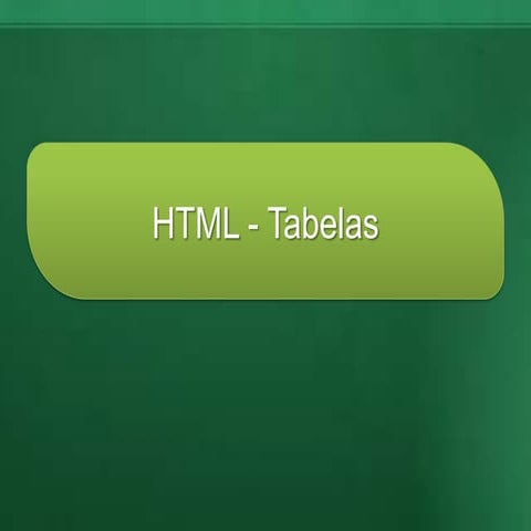 Tecnologias Web - Tabelas