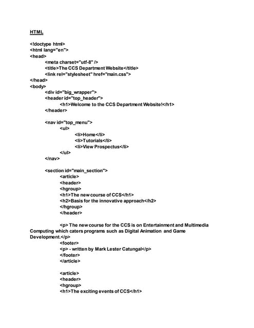 Html Layout Explained | PDF