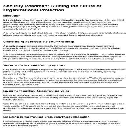 Security Roadmap: Guiding the Future of Organizational Protection