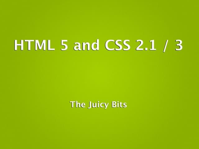 HTML 5 & CSS3