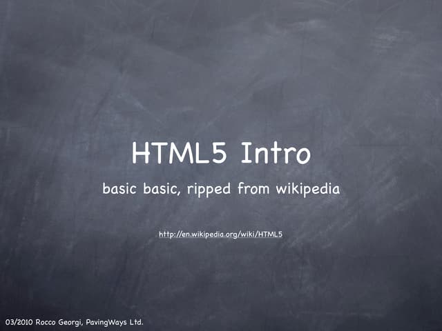 HTML5 Intro