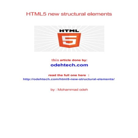 html5 new structural elements | PDF