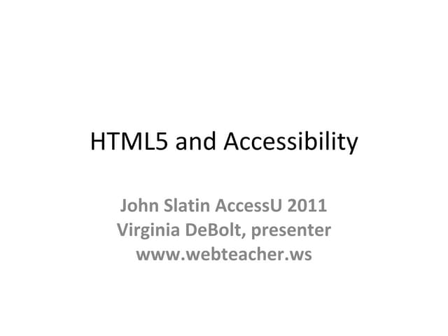 Html5 accessibility