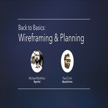 HTML5 Meetup | Back to Basics: Wireframing & Planning