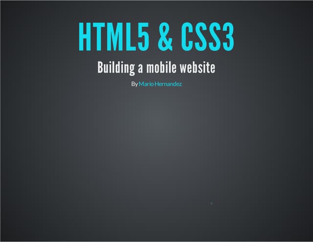 HTML5 and CSS3