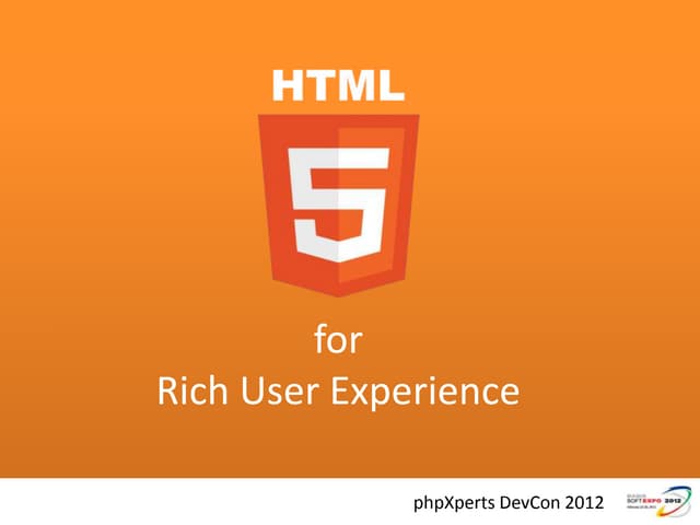 HTML5 for Rich User Experience