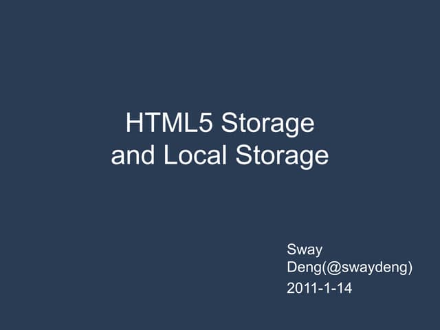 Html5 storage and browser storage