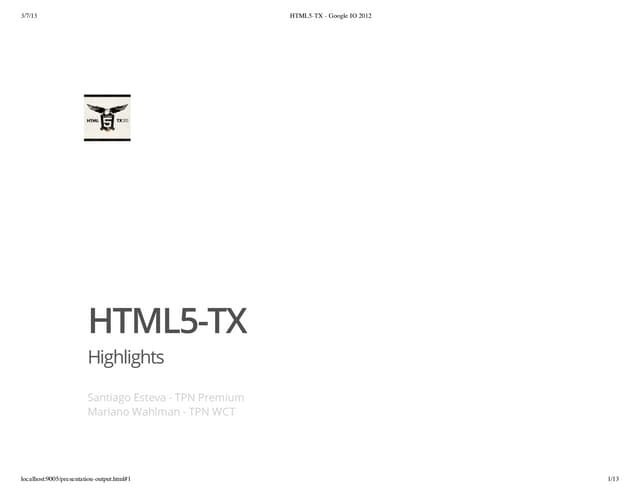 Html5 tx - preso