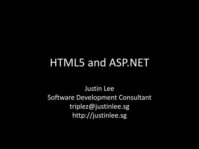 HTML5 for ASP.NET Developers