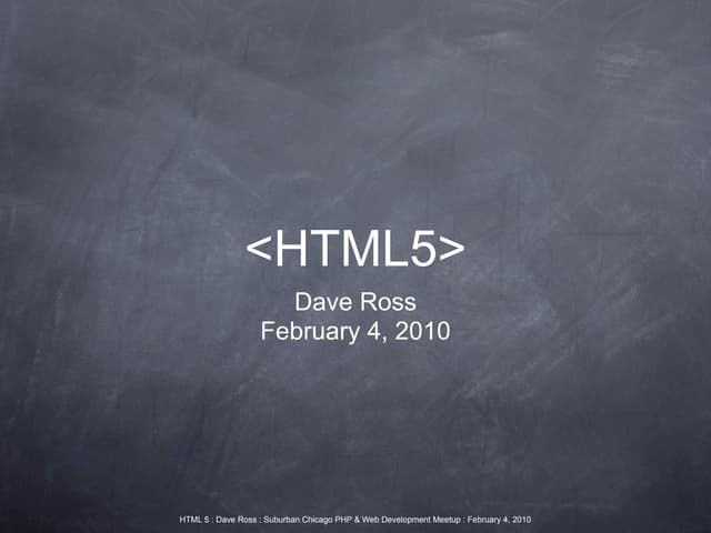 What's new in HTML5?