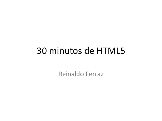 Html5 em 30 minutos