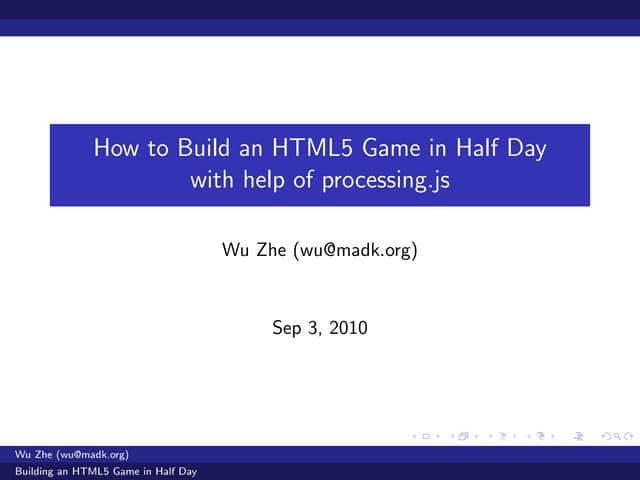 How to Build an HTML5 Game in Half a day