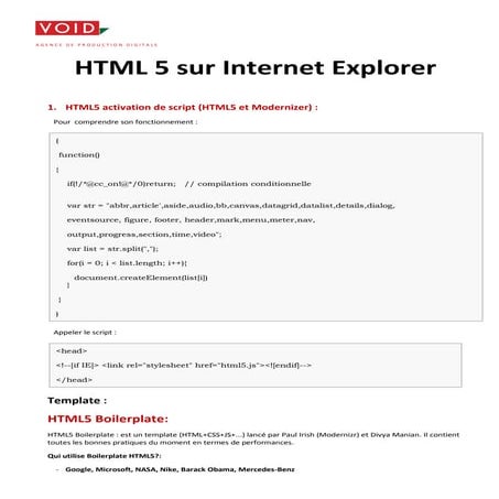 Html5 & ie