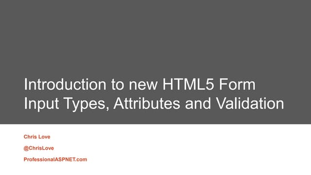 Html5 inputs