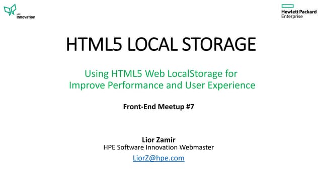HTML5 Local Storage