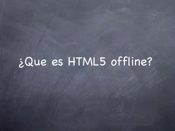 Html5 offline