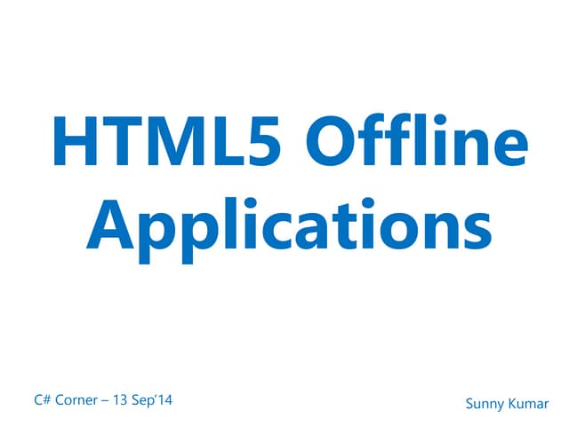 Html5 Offline Applications 