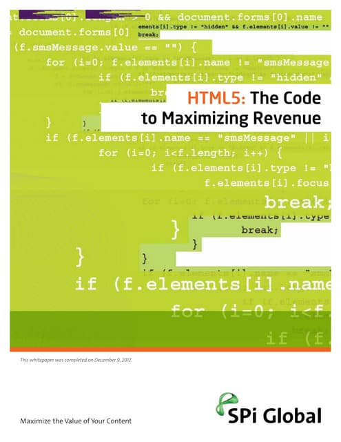 HTML5: The Code to Maximizing Revenue