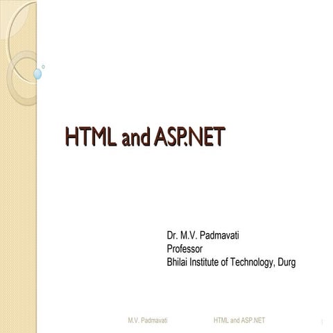 HTML and ASP.NET