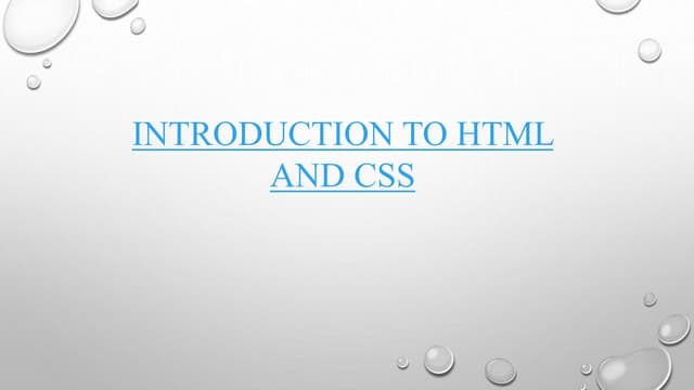 Html and css