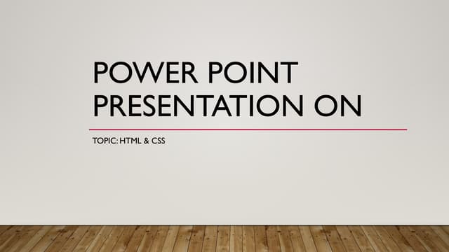 HTML and CSS presentation this involves the basic information information abo...