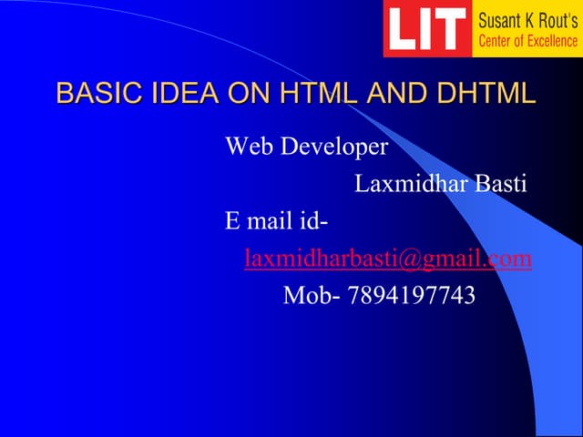 Html and dhtml