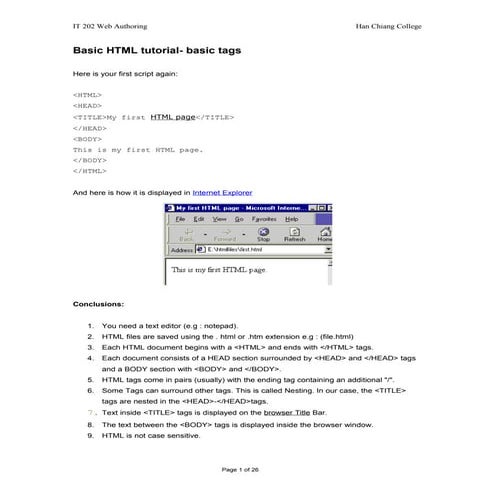 Class 10th FIT Practical File(HTML) | PDF